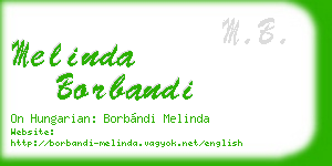 melinda borbandi business card